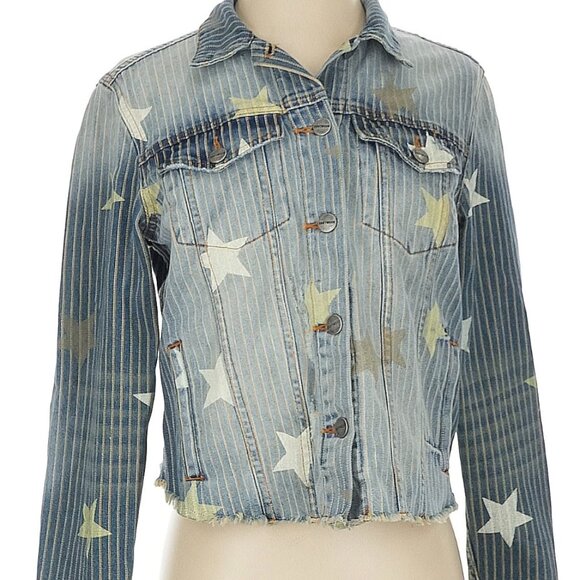 Driftwood Stars & Stripes Trucker Cotton Jacket Sold At Free People Size Small - Picture 4 of 8